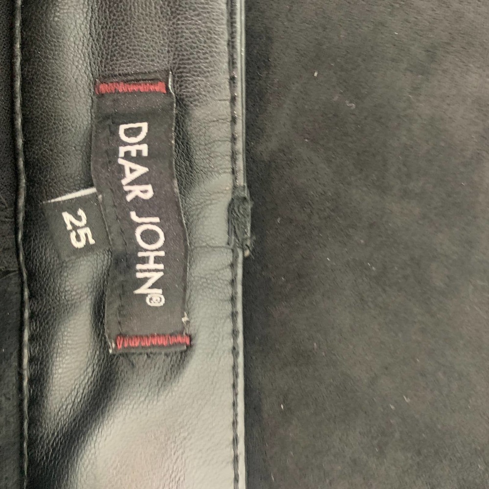 Dear‎ John Womens Skirt Size 25 Black Suede Faux Leather Mini Pockets Unlined - Picture 7 of 11